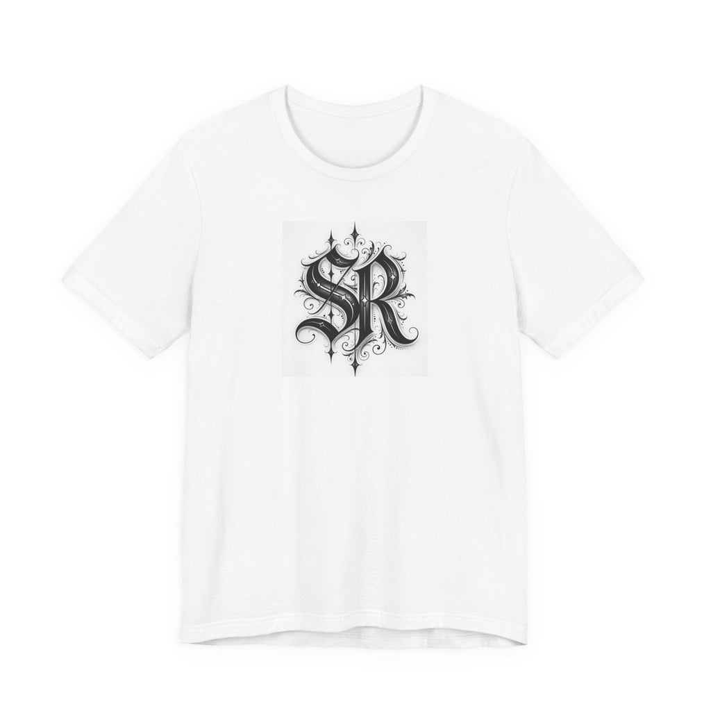 SR Monogram T-Shirt — Ornate Gothic Initials Tee