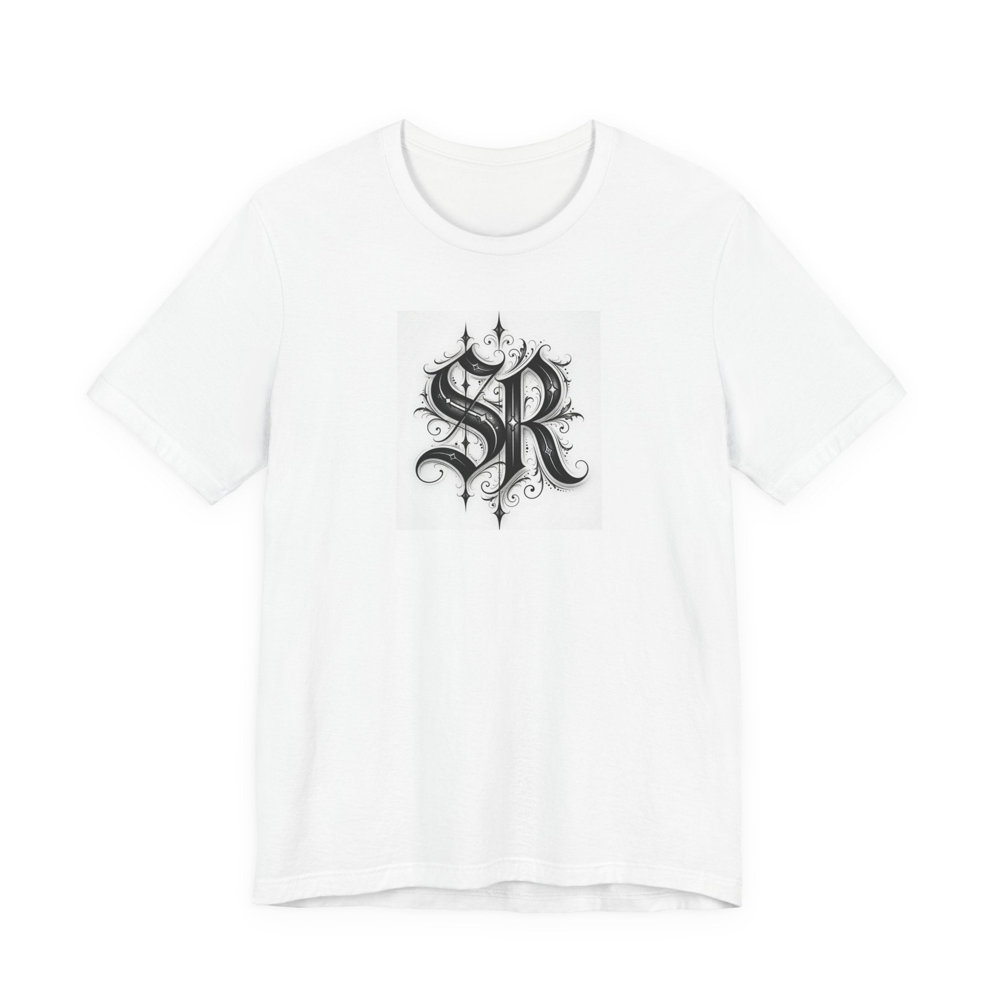 SR Monogram T-Shirt — Ornate Gothic Initials Tee