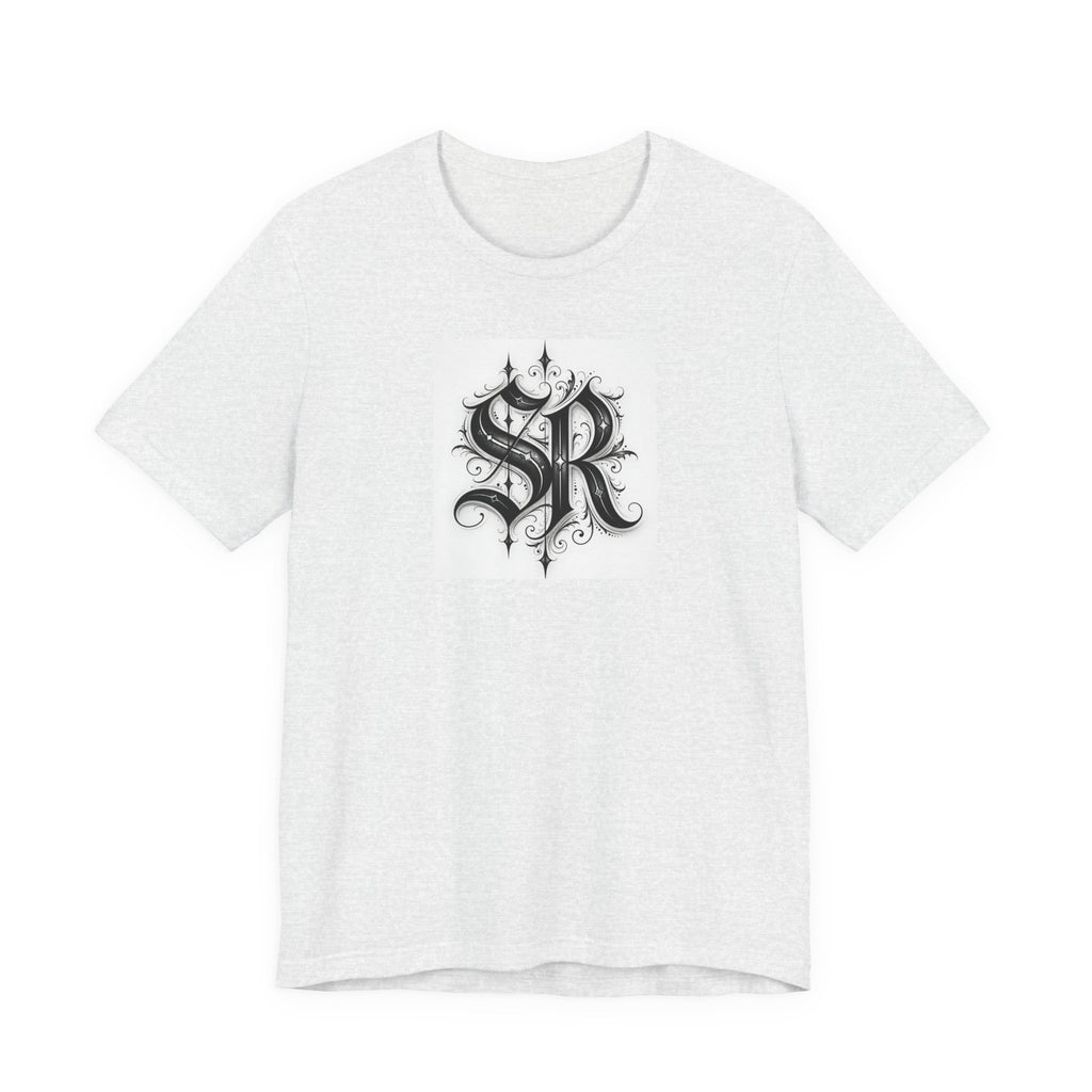 SR Monogram T-Shirt — Ornate Gothic Initials Tee