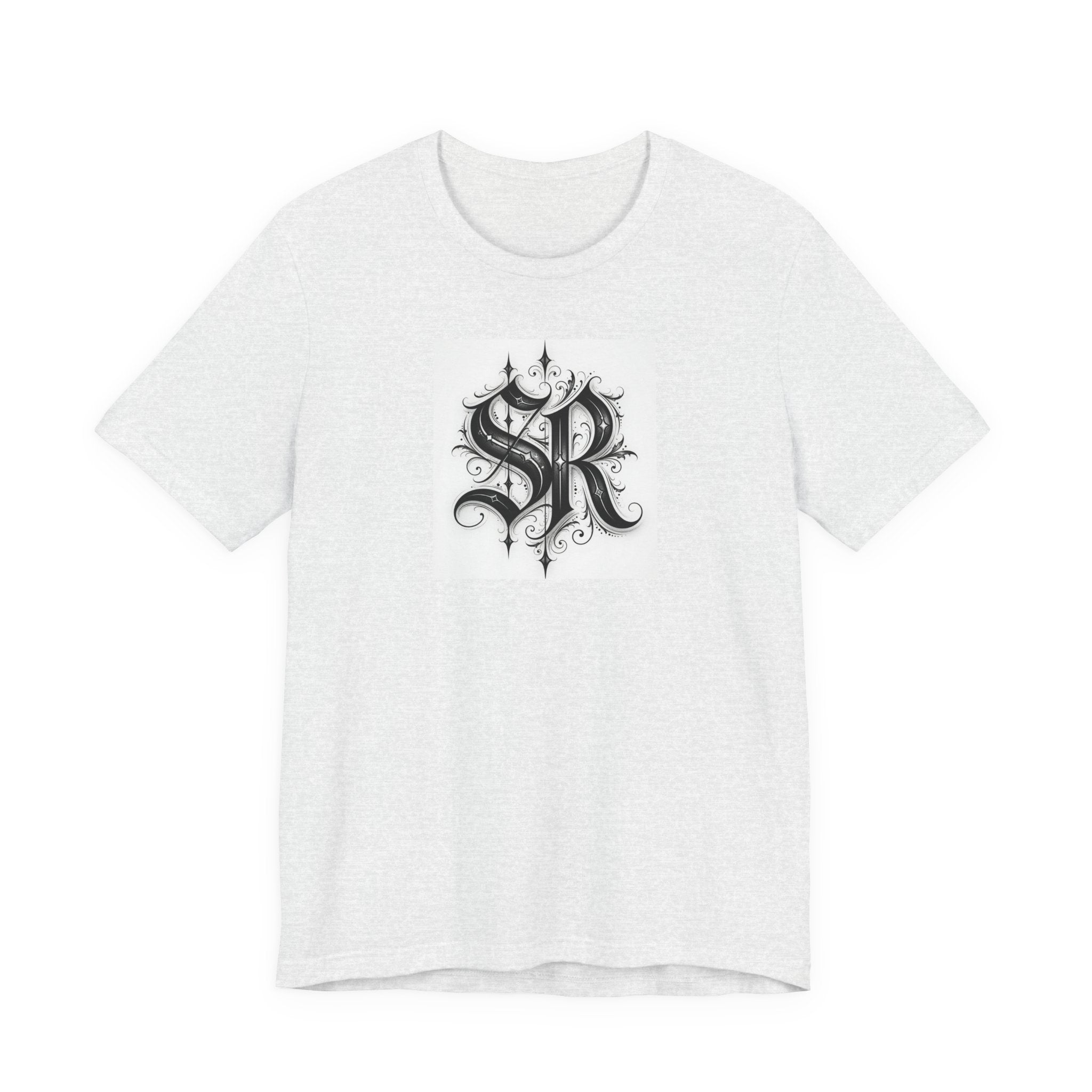 SR Monogram T-Shirt — Ornate Gothic Initials Tee