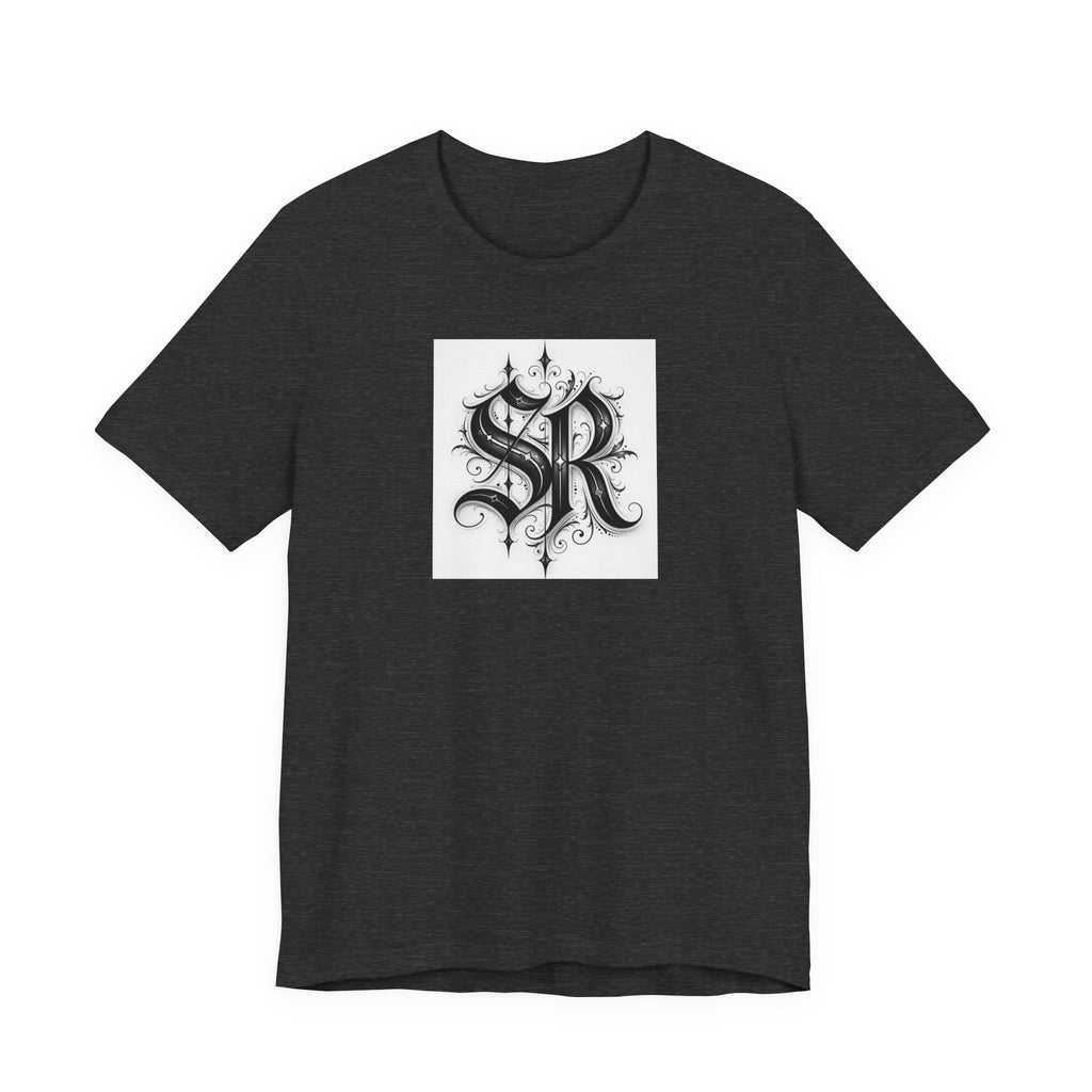 SR Monogram T-Shirt — Ornate Gothic Initials Tee