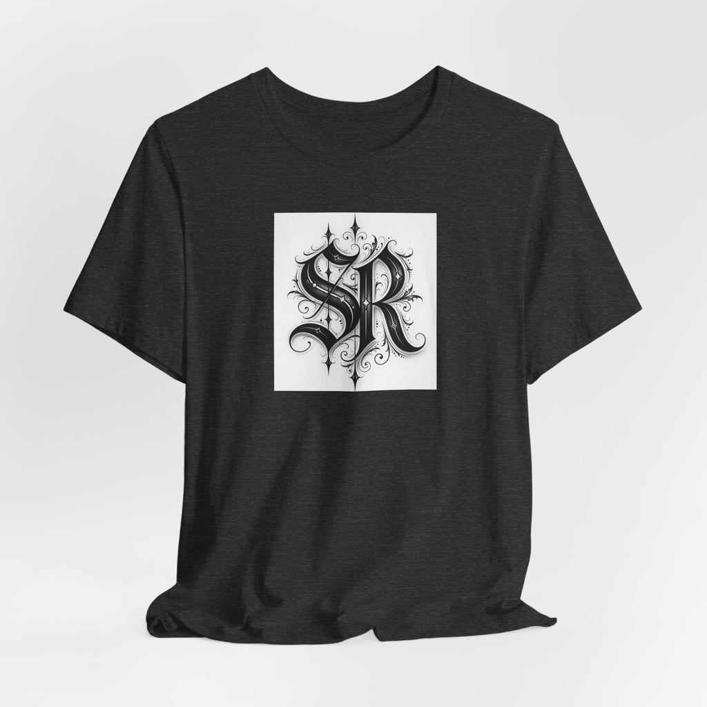 SR Monogram T-Shirt — Ornate Gothic Initials Tee