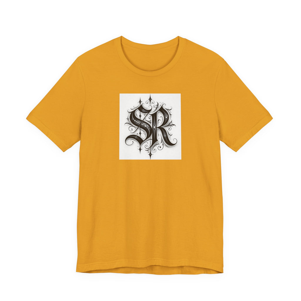 SR Monogram T-Shirt — Ornate Gothic Initials Tee