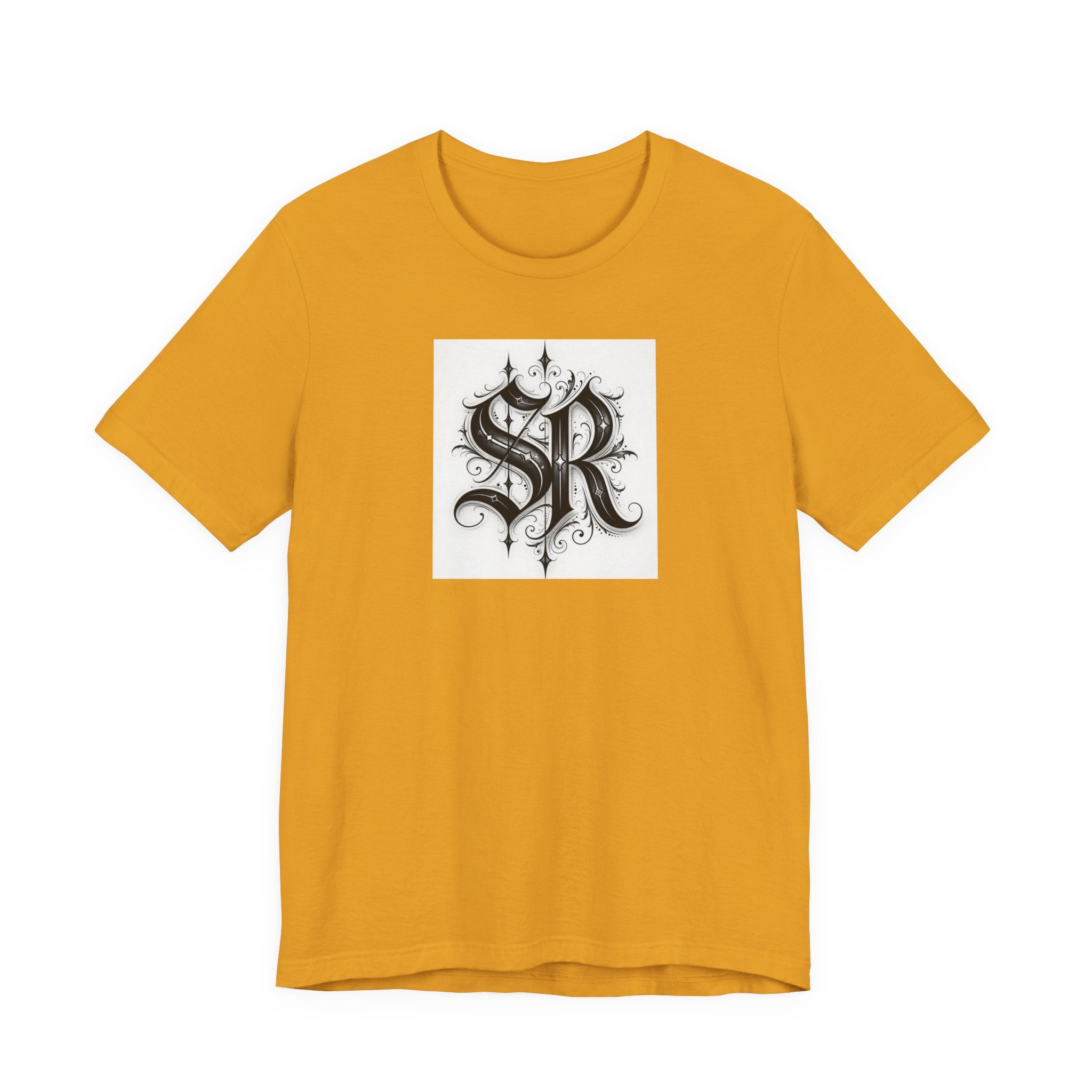 SR Monogram T-Shirt — Ornate Gothic Initials Tee