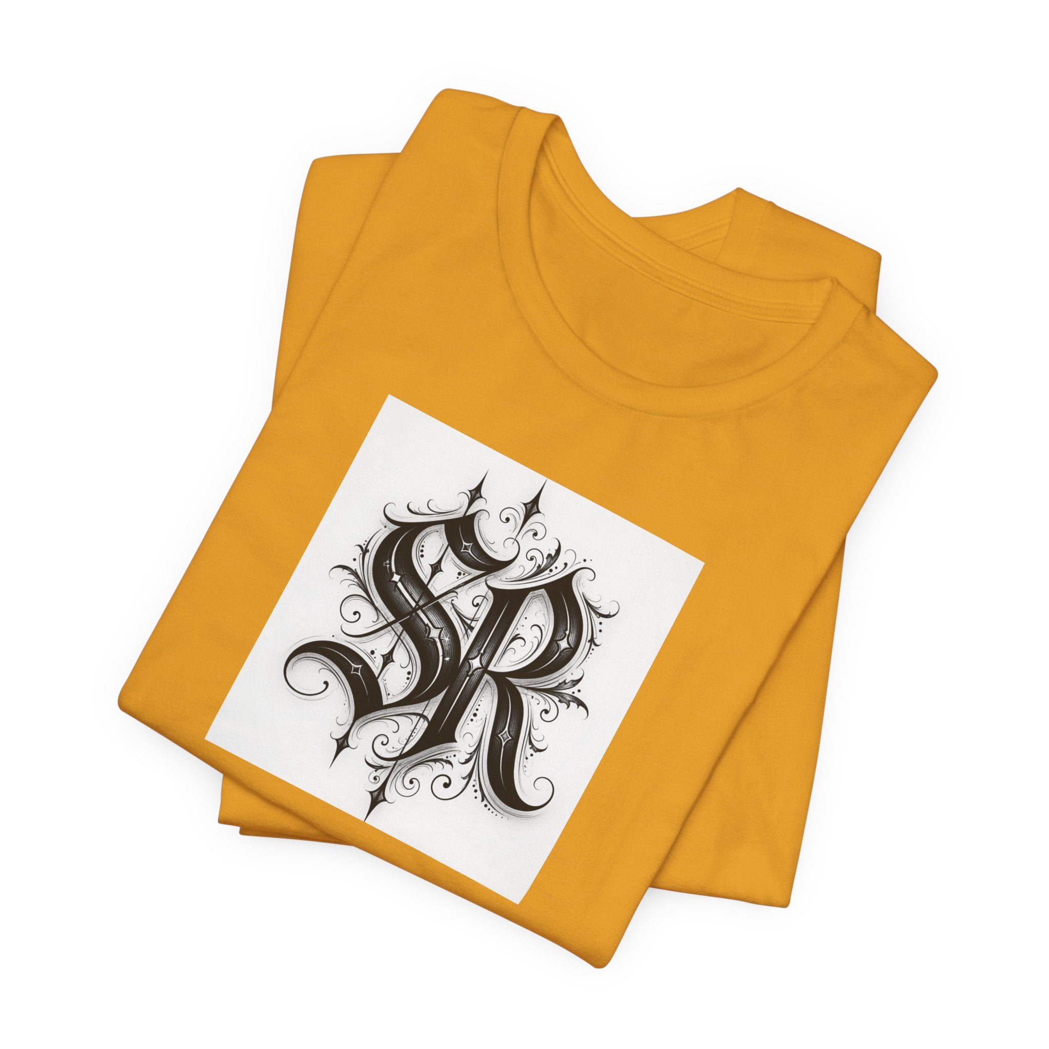 SR Monogram T-Shirt — Ornate Gothic Initials Tee
