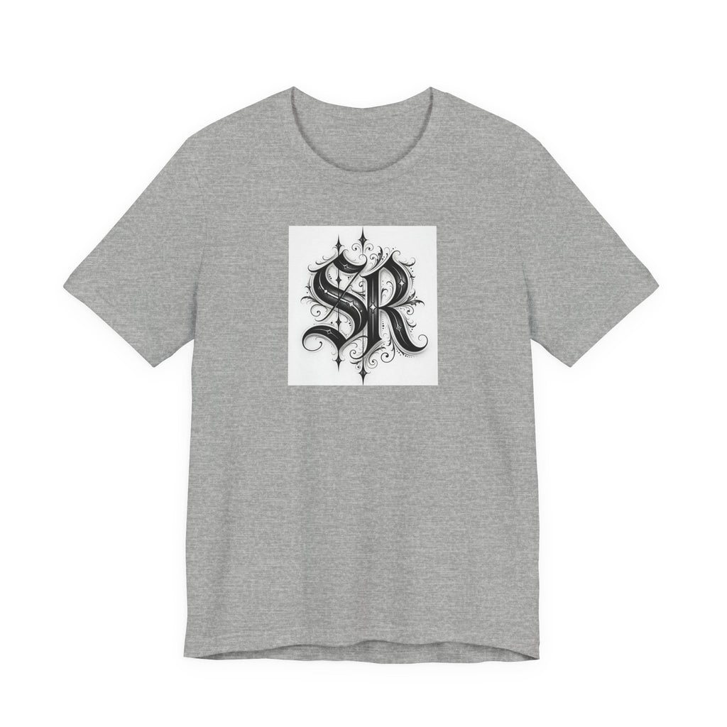 SR Monogram T-Shirt — Ornate Gothic Initials Tee