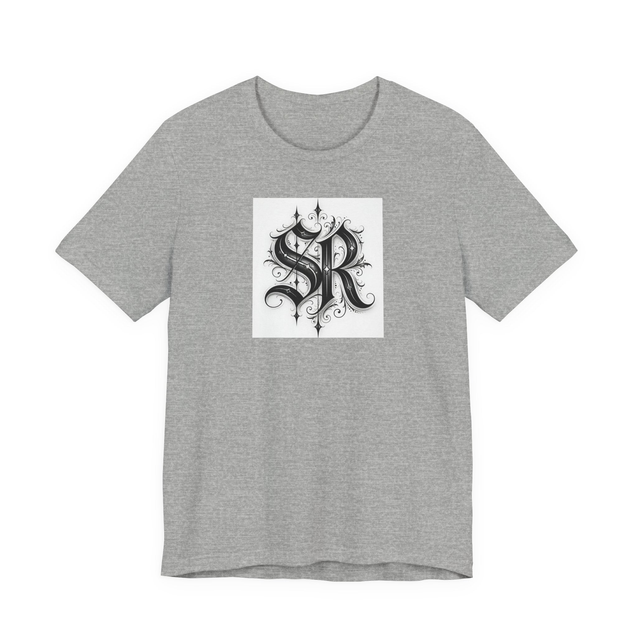 SR Monogram T-Shirt — Ornate Gothic Initials Tee